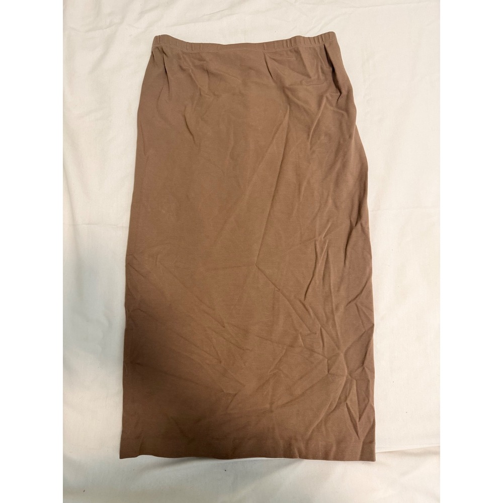 Lafayette 148 New York Brown Stretch Viscose Midi Pencil Skirt Small
